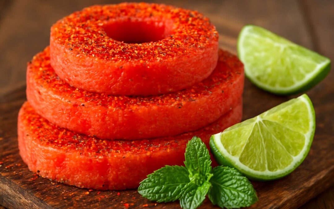 Spice Up Summer with tajin watermelon rings for a zesty, crowd-pleasing snack.