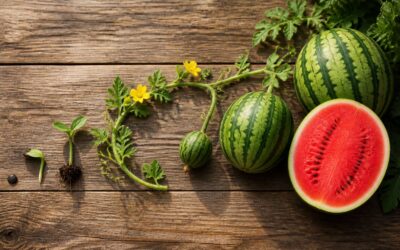 Watermelon growing stages, from seed to harvest.